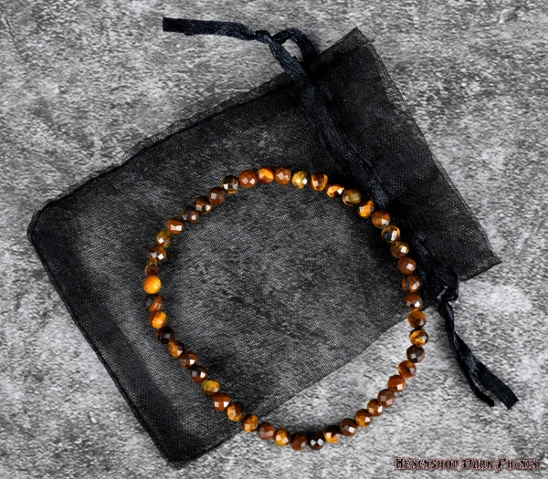 Hexenshop Dark Phoenix Faceted tiger's eye bracelet Ø 4 mm
